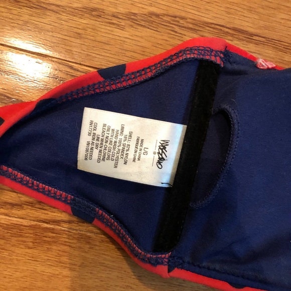 Red/Navy Blue polka dot bikini top - Picture 3 of 3